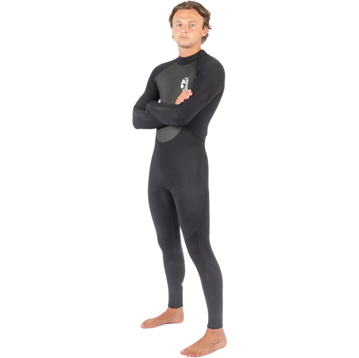 2024 Gul Mens G-Force 3mm Back Zip Flatlock Wetsuit GF1305-B7 - Black